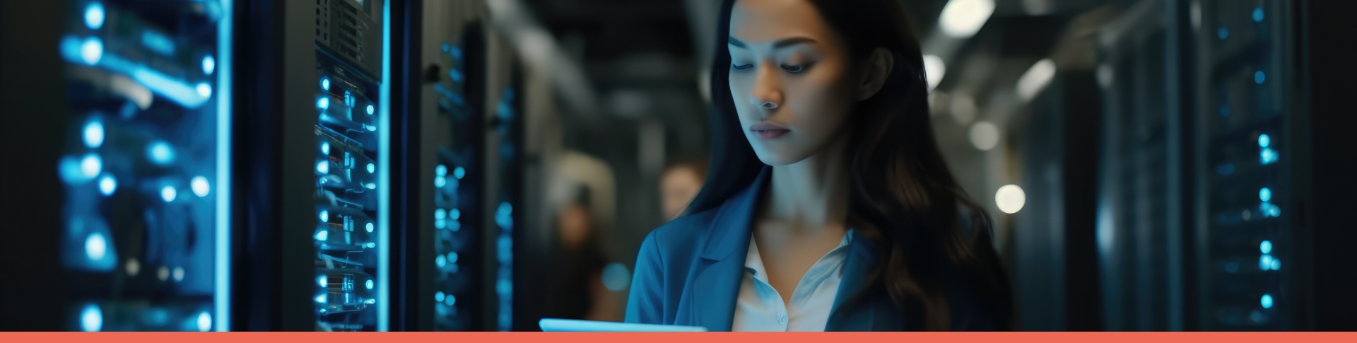 girl in coat holding tablet
